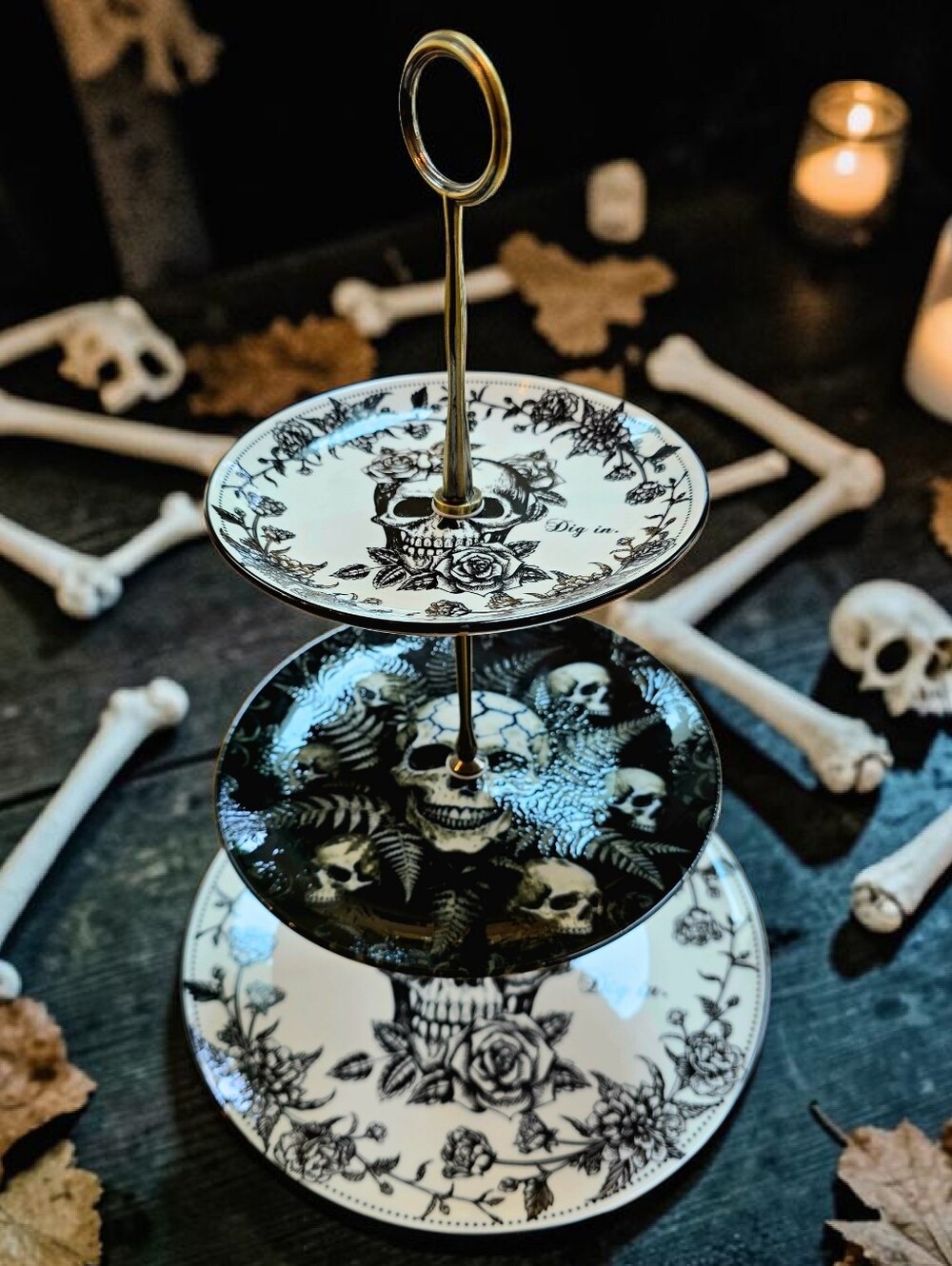 Halloween Skull 3-Tier Tray Set